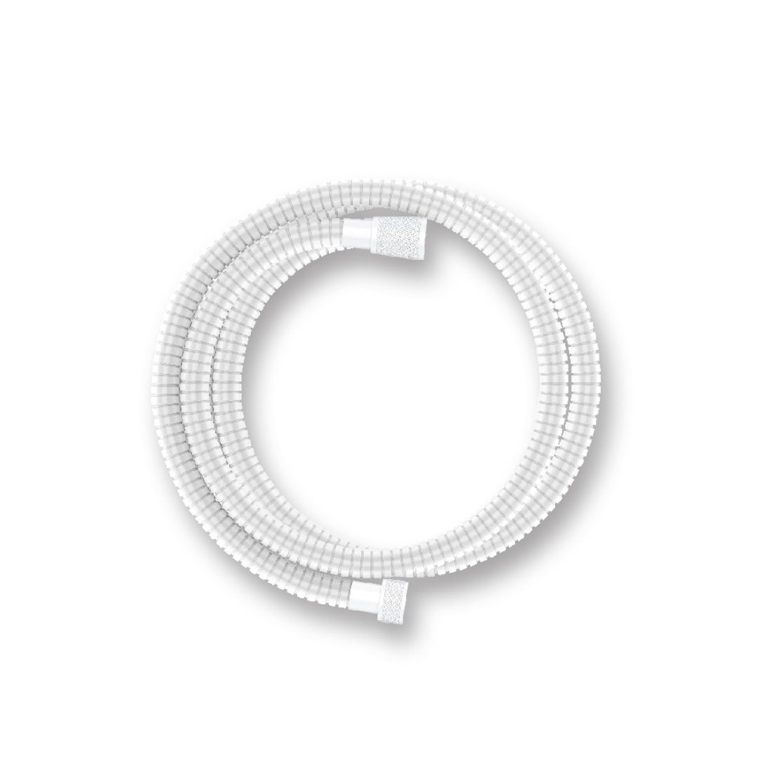 DS-7200 150 cm stainless steel, double lock white shower hose